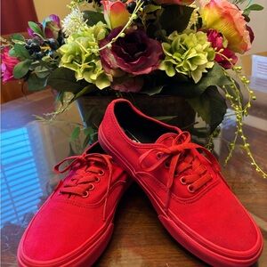 Unisex Vans (Red) Canvas Sneakers Size 8.5 (W) 7 (M)
